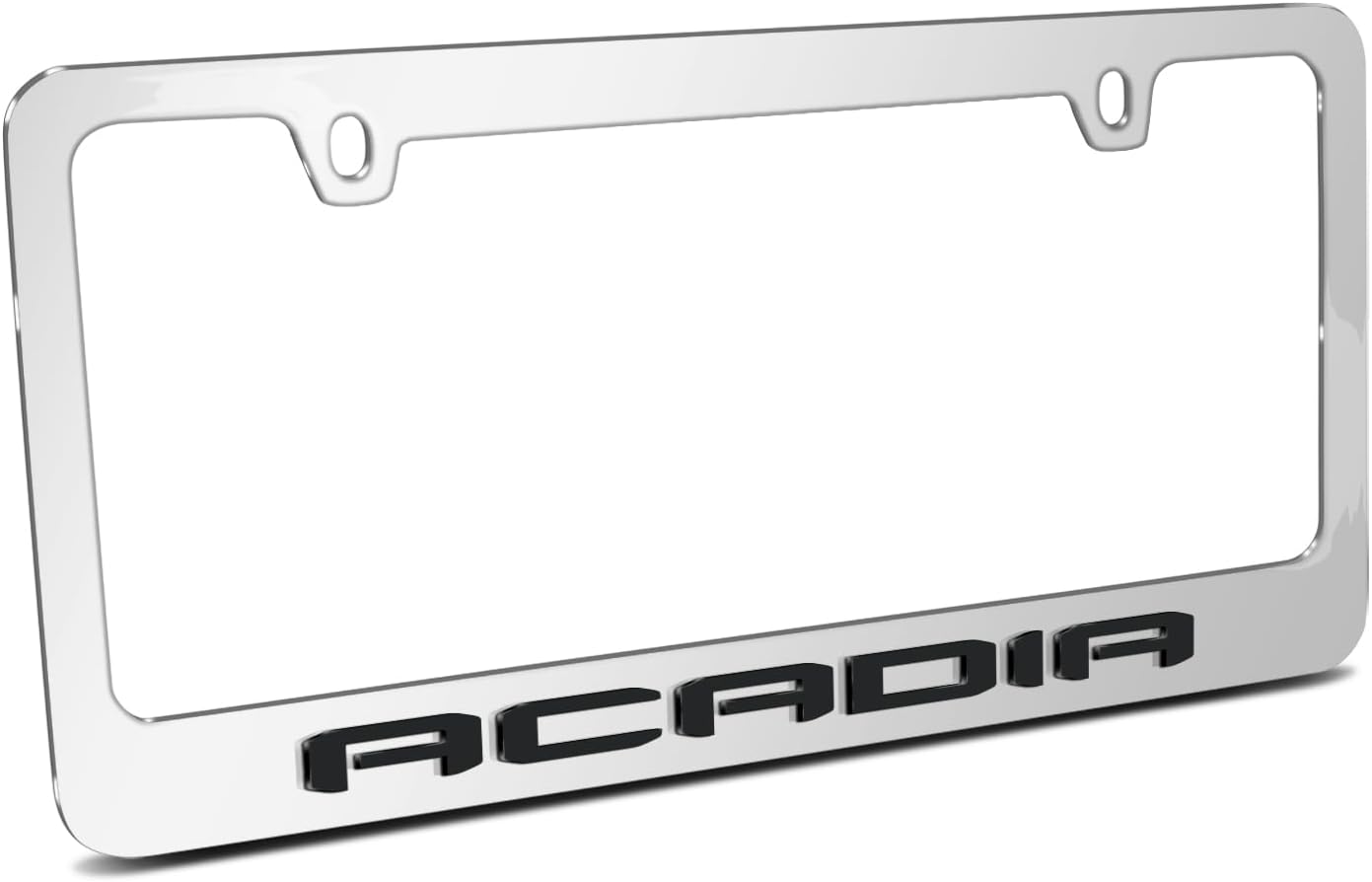 iPick Image for GMC Acadia UV LED Printed on Black Metal License Plate Frame