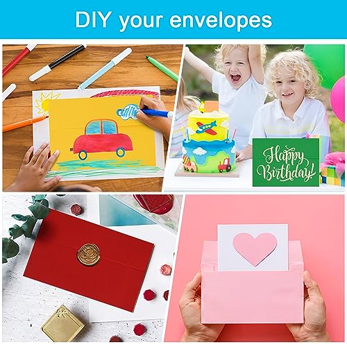 50 Pack 5x7 Envelopes for Invitations, A7 Printable Colored Envelopes, Envelopes Self Seal for Weddings, Invitations, Photos, Postcards, Greeting Cards, Mailing - Thumbnail 4