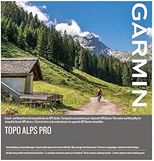 Garmin Unisex – Erwachsene TOPO Alps PRO,Download Voucher Topografische Karte, Schwarz, Einheitsgröße