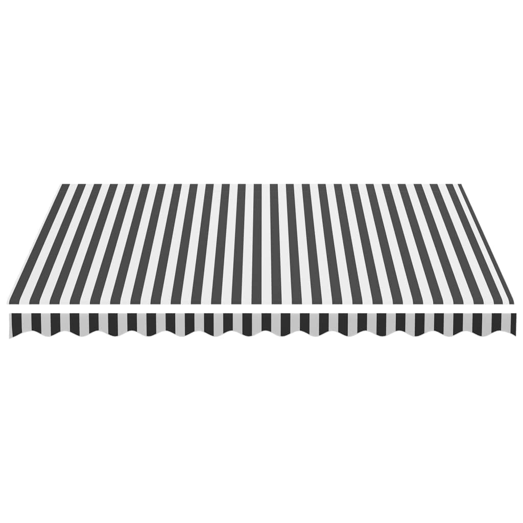 Tomostar Toile de Remplacement Store Banne, Toit de Rechange Tissu de Remplacement pour Auvent Anthracite et Blanc 3,5x2,5 m