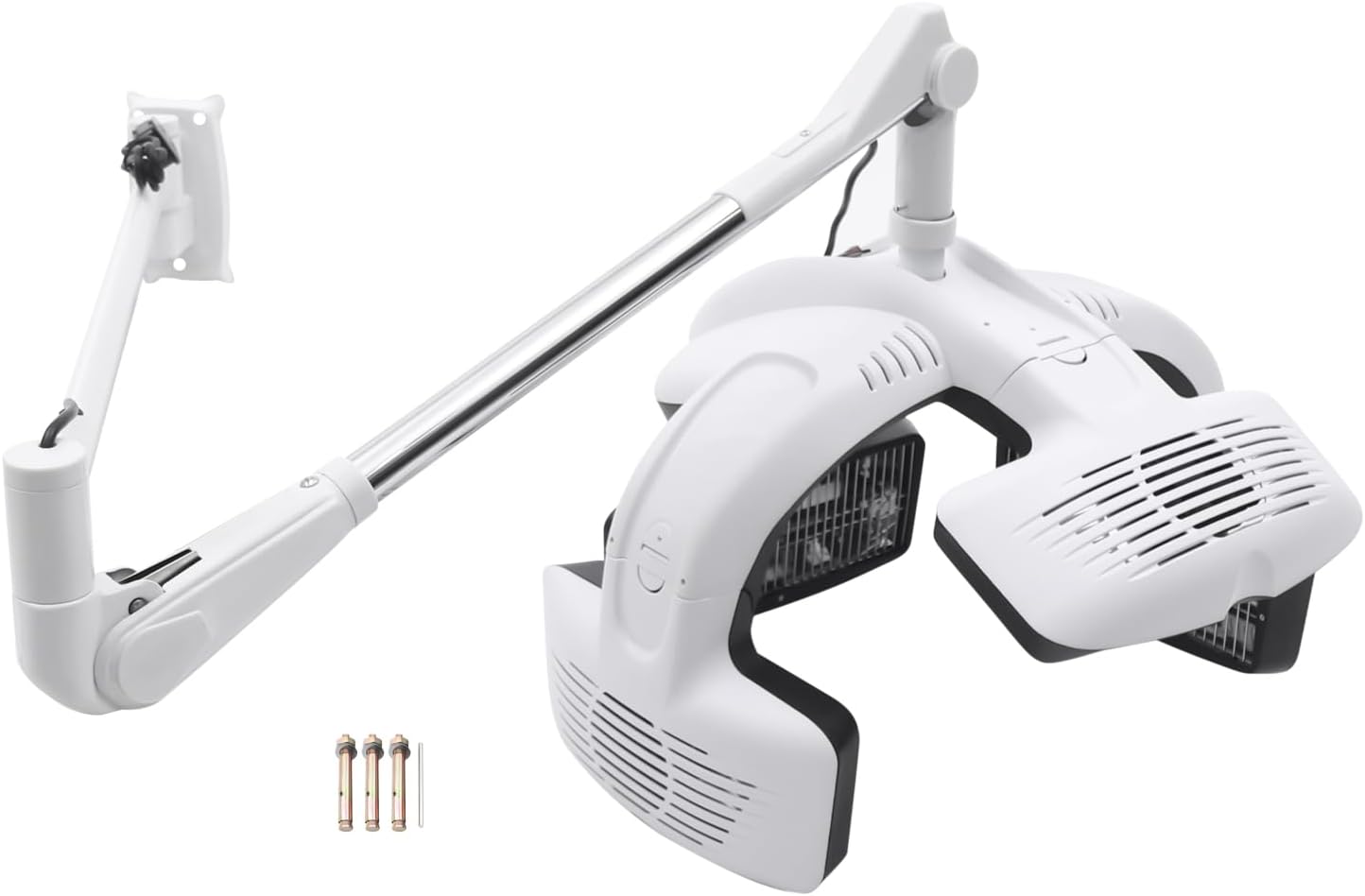 1500W 110V Hair Dryer with Adjustable Swing Arm, 86°F-176 ℉ Professional Wall-Mount Infrared Steamer Hair Processor Salon Hair Hood Dryer, 5 Heating Discs & LCD Display for Beauty Salons