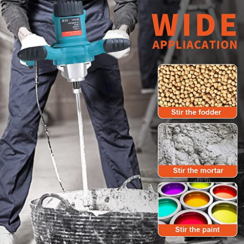 Handheld Cement Mixer 2100W Portable Electric Concrete Plaster Grout Paint Mortar Mixer Machine Adjustable 6 Speed 110V With Gloves #TOP1