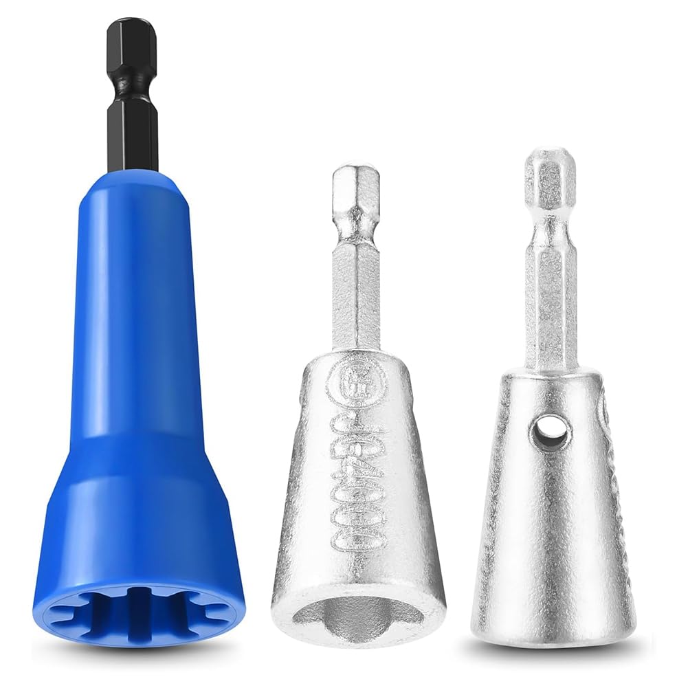 Ehwisbe Blue 3 Pack Wire Twister Tool For Drill With 1/4Inch Hex Shank,Electrician Tools Wirenut Twister For Drill,Drill Wire Twister