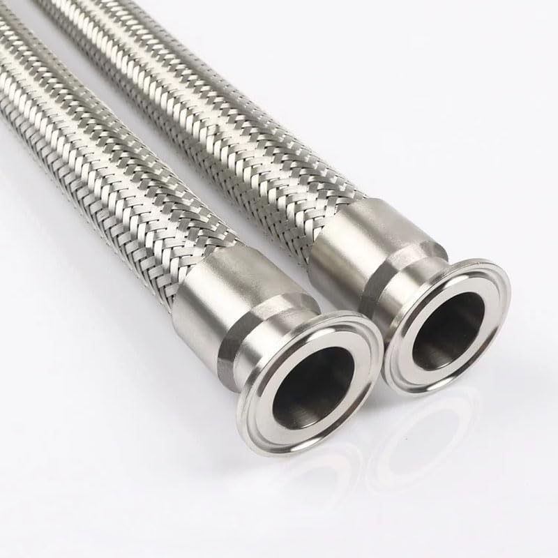 ROUPWKWO 1.5インチ トライクランプ ステンレススチール 編組フレキシブルホース SS304 長さ30/50/100/15