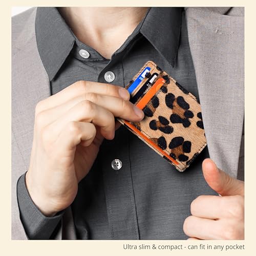 Image of Oak Leathers Slim Card Holder Leather Wallet - RFID Blocking Men Women