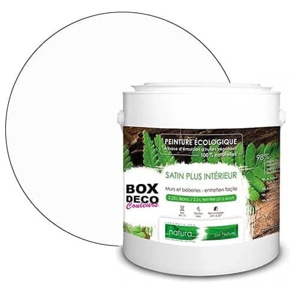 Pintura natural ecológica para pared, diseño de raso interior de Natura, 2,5 L, 33 m², color blanco roto