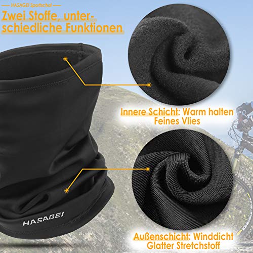 HASAGEI Loopschal Winddicht Multifunktionstuch Winter Fleece Neckwarmer Herren Loop Schal Damen Halstuch Warm Halten Sportschal Halswärmer für Skifahren Fahrrad Jogging - Image 4