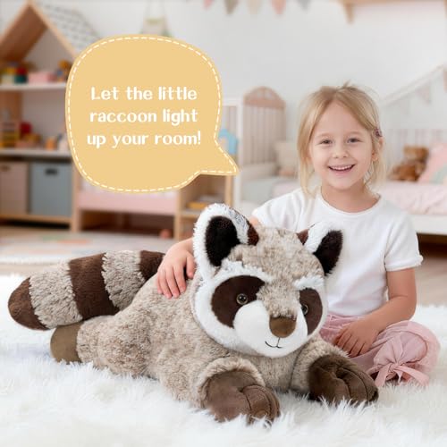 Image of BENINY 30 inch Giant Raccoon Stuffed Animal Plush - Oversized Raccoon Plushies - Fluffy Big Stuffed Racoon Toy Birthday Gifts for Kids - Sweet Companion