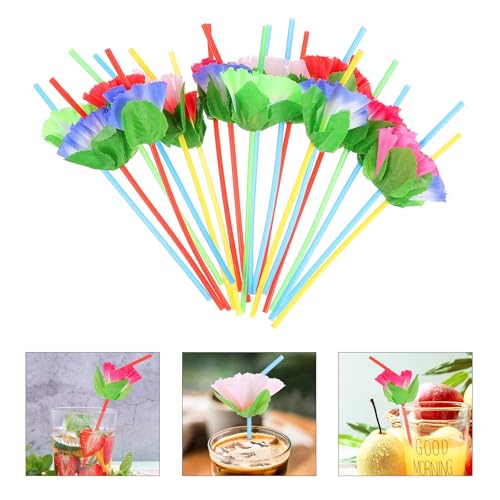 Ipetboom 100 pitillos plásticos desechables flexibles de colores miniatura 7
