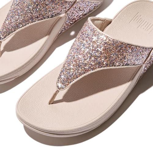 FitFlop Women's Lulu Multi-Tonal Glitter Toe-Post Sandals Wedge3