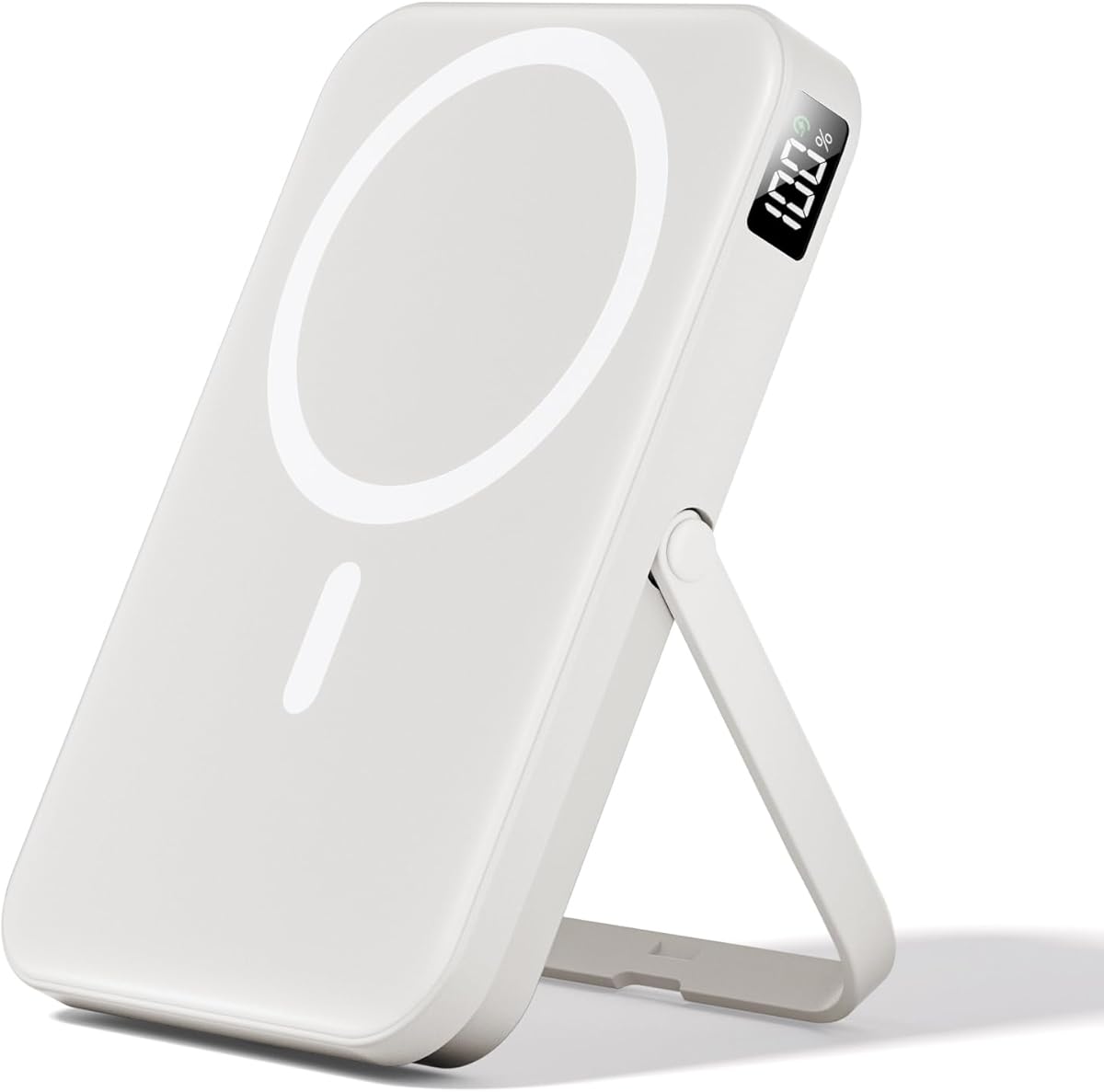 10000mAh Power Bank for Magsafe Battery Pack with PD 22.5W Fast Charge,Foldable Stand Portable Charger, Wireless Charger for iPhone 16/15/14/13/12 Series Travel Essential–Black (Pearl)