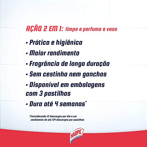 Pastilha Sanitária Adesiva 2Em1 Lavanda Com 3 Unidades De 9 G Cada, Harpic