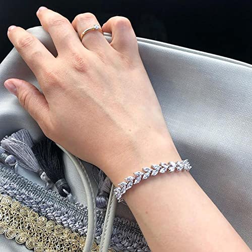 Tengtengfit Tennis Bracelet For Women Wedding Bracelets For Brides Classic Cubic Zirconia Fashion Jewelry Gifts For Teen Girls Girlfriends | 14K Silver Gold Plated #TOP2