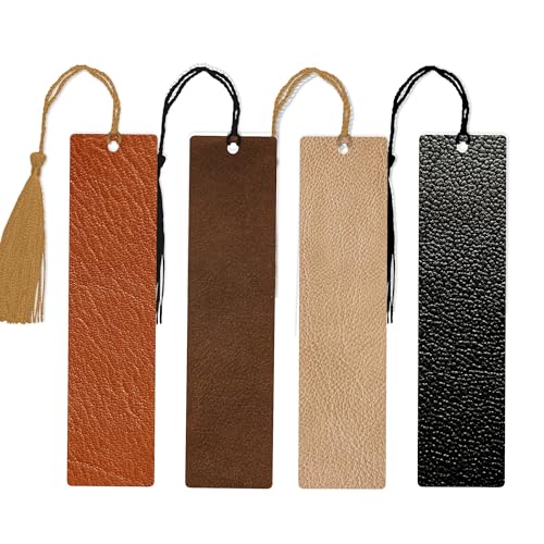 4 Marcadores de Página/Livro de Couro Ecológico com Tassel Ornamentado para leitura e estudo