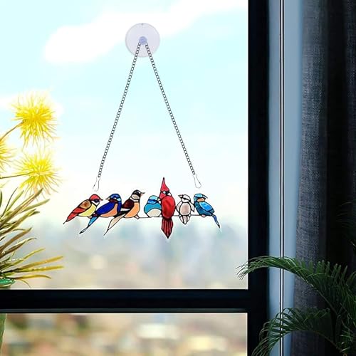 Image of 4 Pcs 20 Inch Stained Glass Window Hanging Chain Suncatchers with Suction Cup Hooks Picture Hanging Chain Metal Stainless Steel Stained Glass Window Panels (Black)