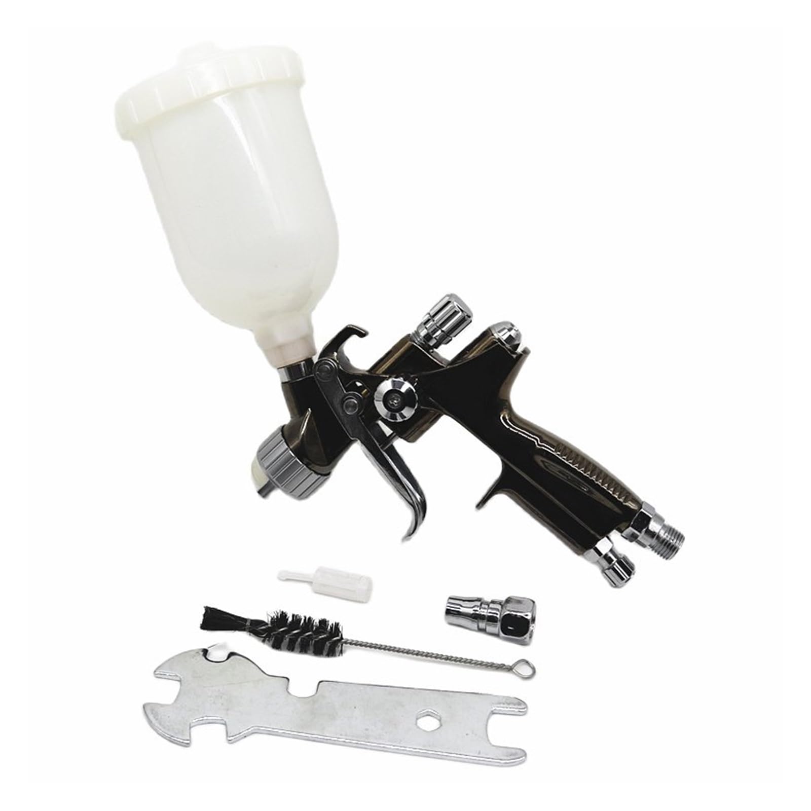 Pistolet de pulvérisation de peinture 1.0mm mini pistolet air avec tasse de mélange