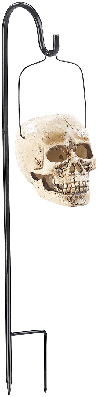 Lunartec Halloween Schädel-Lampe: 3er Pack Halloween Solar Schädel-Leuchte für den Garten, 1 gelbe LED (LED-Dekoration für, Kürbis-Ersatz für Deko, Skelett)