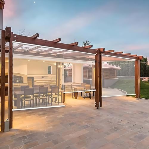 Persianas enrollables de PVC transparente, aislantes térmicas, impermeables, para baño y balcón, persianas para exteriores, 50160 cm (100 x 180 cm)