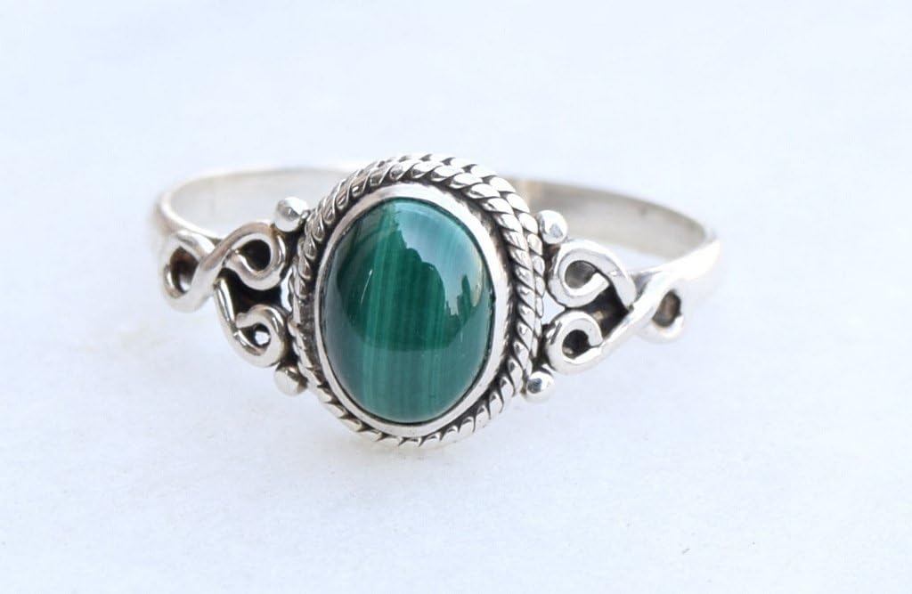 Avicrafts Malachite Stone Ring 925 Sterling Silver Statement Ring For Women Handmade Gemstone Christmas Jewellery Gift For Her - Image 4