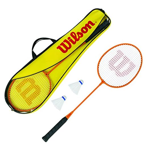 Wilson Gear Kit, Set Badminton 2 Racchette + 2 Volani