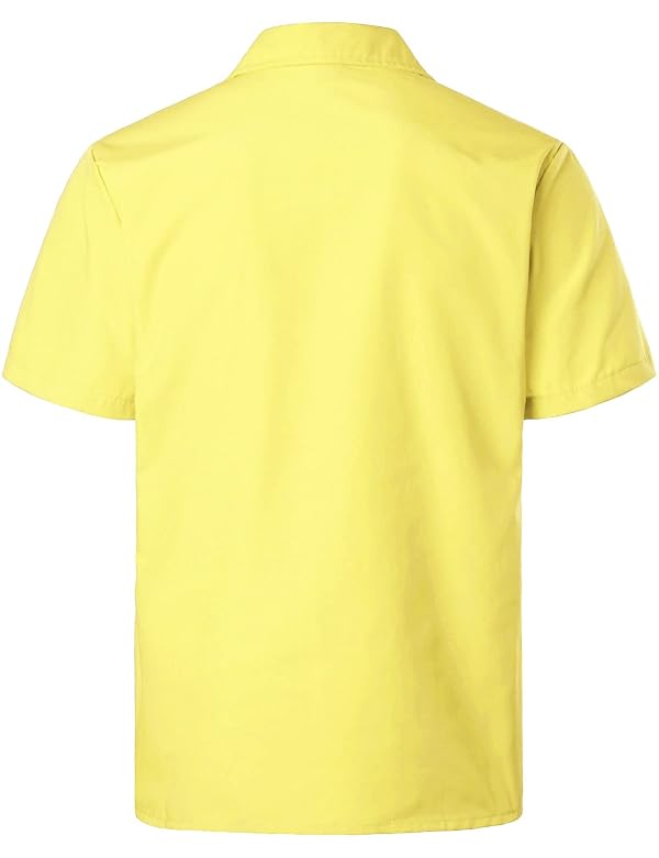 VATPAVE Mens Short Sleeve Button Down Cuban Guayabera Shirts XX-Large Light Yellow by VATPAVE - Used condition - Image 2