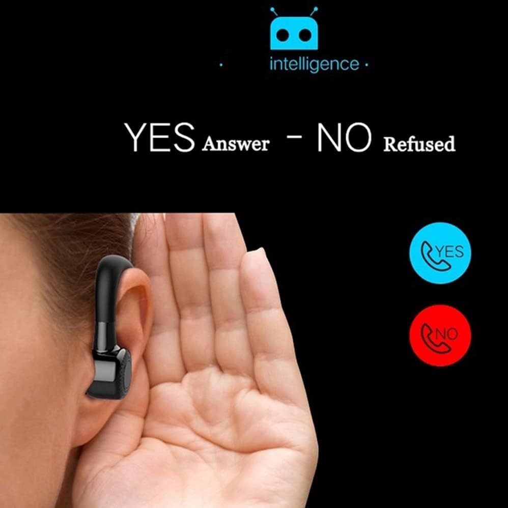 Bluetooth Headset Wireless Business Single earpiece Voice Answer in Ear Earbuds for Trucker Driving Running 10 Hour Battery Noise Cancelling Headphones Black V9 - Image 4