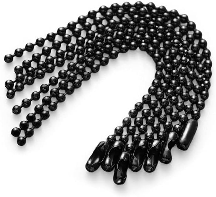 VIUJUH 150 Pcs 4" Bead Chain, 2.4mm Metal Dog Tag w/Connector (Gold)