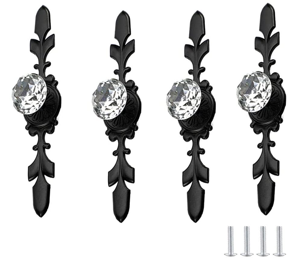 Poignée de tiroir en cristal chic et zinc noir pour sublimer votre coiffeuse