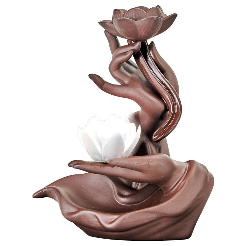 Brûleur d'encens bouddhiste Cosmin B porte-encens cascade en sable pour cônes de reflux