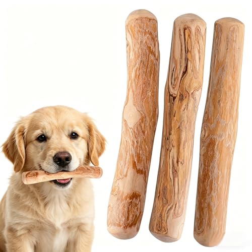 ThriveMart 3 Pack Long Lasting Wood Chew Sticks for Small Dogs Small 12cm
