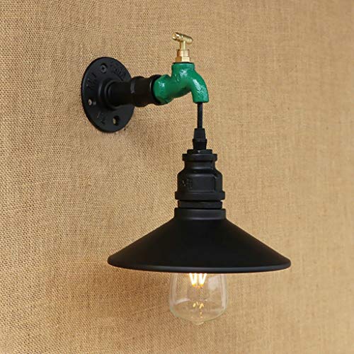 Lámpara de pared retro industrial de hierro con diseño de tubería de agua para restaurante