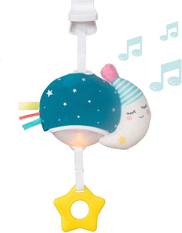 Musical Mini Moon, On-The-Go Pull Down Hanging Music and Lights Infant Toy | Parent and Baby’s Travel Companion, Soothe Baby, Keeps Baby Relaxed While Strolling, for Newborns and Up