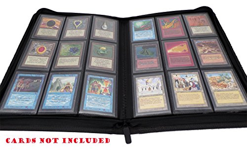 docsmagic.de Premium PRO-Player 9-Pocket Zip-Album Black - 360 Card Binder - MTG - PKM - YGO - Cerniera Nero