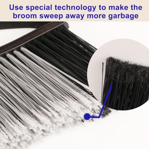 Image of 2-Pack Outdoor Broom, 15.7 inch Wide Angle Head for Garden, Yard