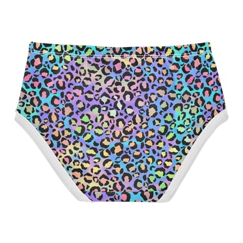 Wusikd Leopard Cheetah Girls' Underwear Cotton Rainbow Girls Briefs Soft Toddler Underwear 5T2