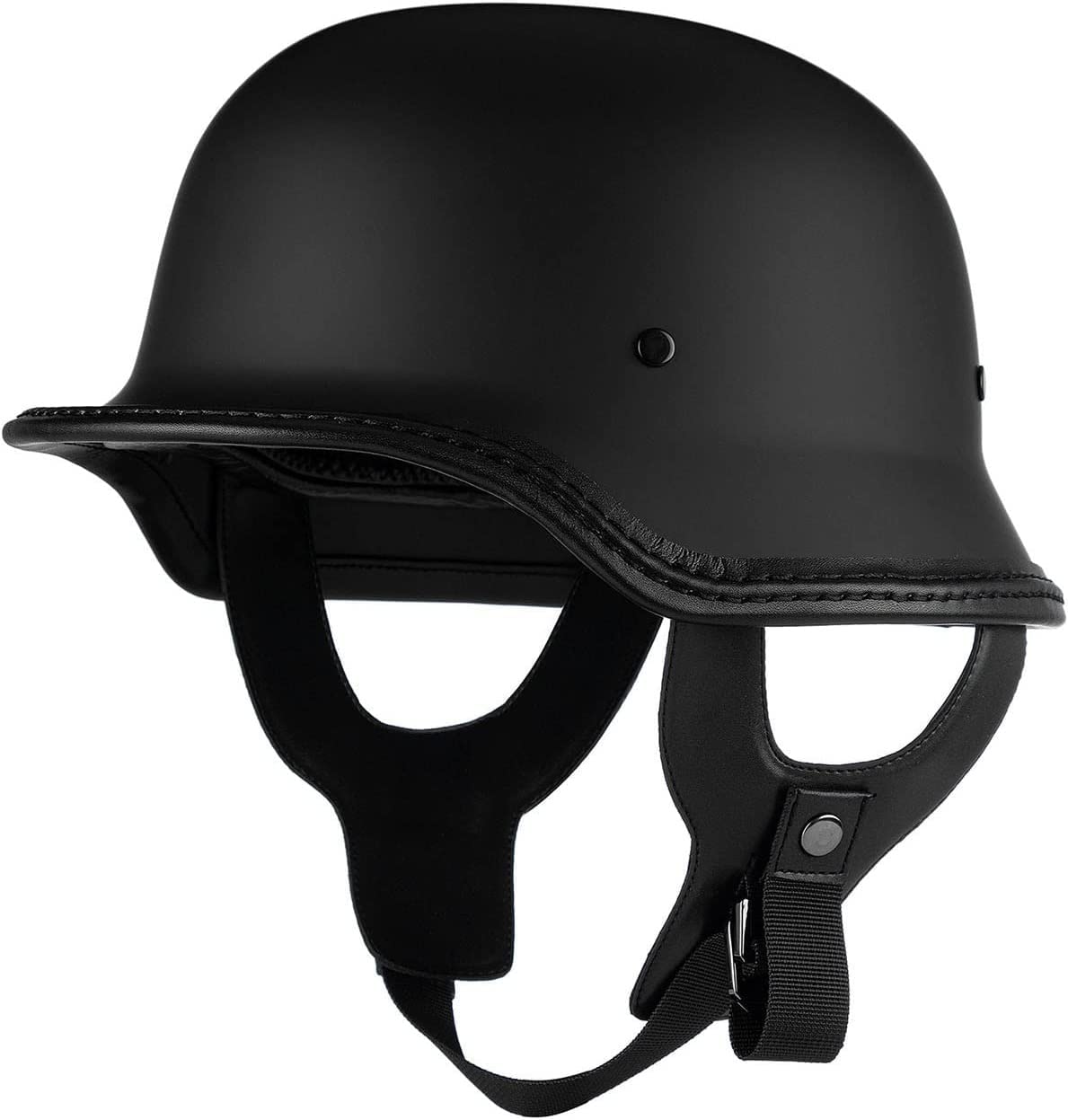 Stahlhelm Zweiter Weltkrieg Schutzhelm Half Face Motorradhelm Deutscher Motorradhelm für Chopper Cruiser Bike A,Large Auto & Motorrad