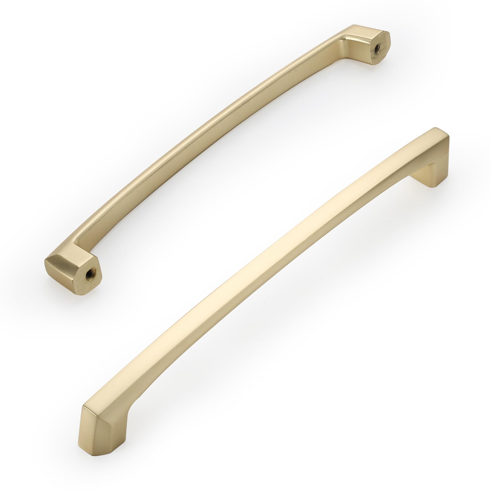 Amerdeco 10 Pack Brushed Brass Cabinet Pulls 9 Inch(228MM) Hole