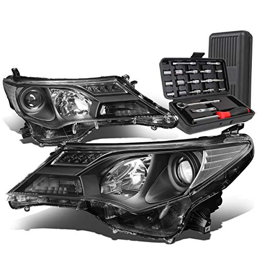 Auto Dynasty Black Housing Clear Corner Projector Headlight Lamps+Tool Kit