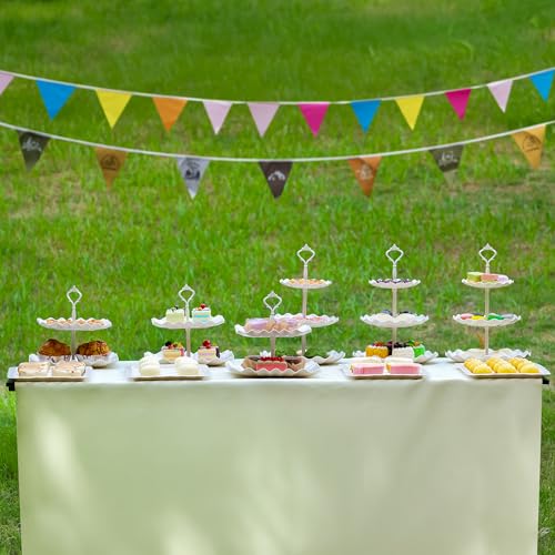 PCFCZ 10 PCS Cupcake Stand Holder, Dessert Table Display Set, Treat Table Candy Cake Desert Tiered Tray, 3 Tier Serving Trays for Tea Party, Wedding Baby Shower Bridal Shower Decorations - Image 3
