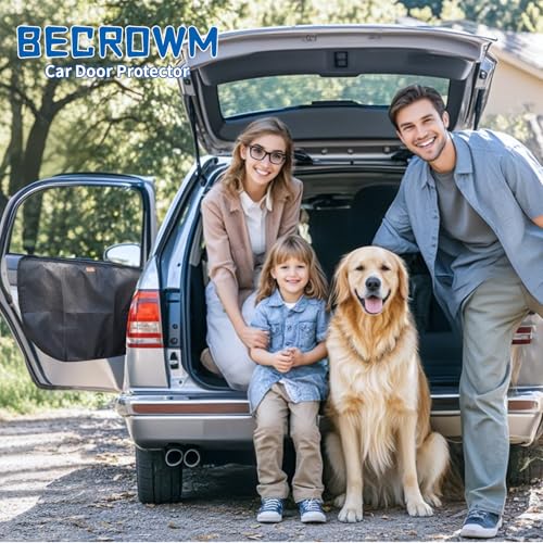 image for BECROWM 2 Packs Dog Car Door Protector - Waterproof Pet Car Door Cover