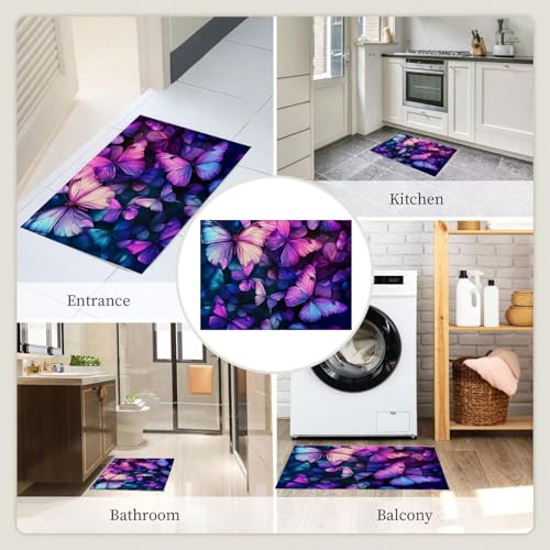 Tapis lavable en machine antidérapant violet grand format 180x270 - 8