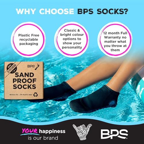 Image of BPS 'Aqua Series' 3mm Neoprene Water Socks for Sand, Beach, Soccer, Volleyball, Wetsuit Booties