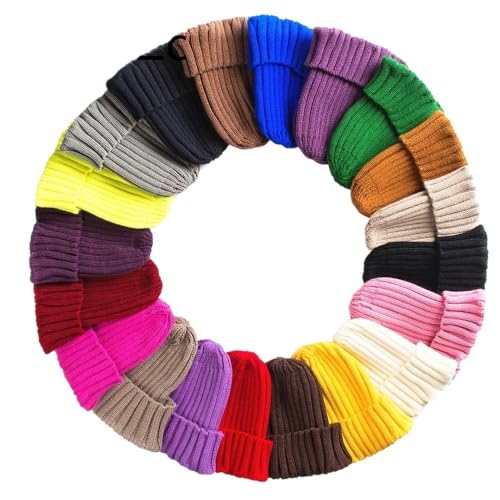Bonnet élégant all-match en maille douce couleur beige candy - 2