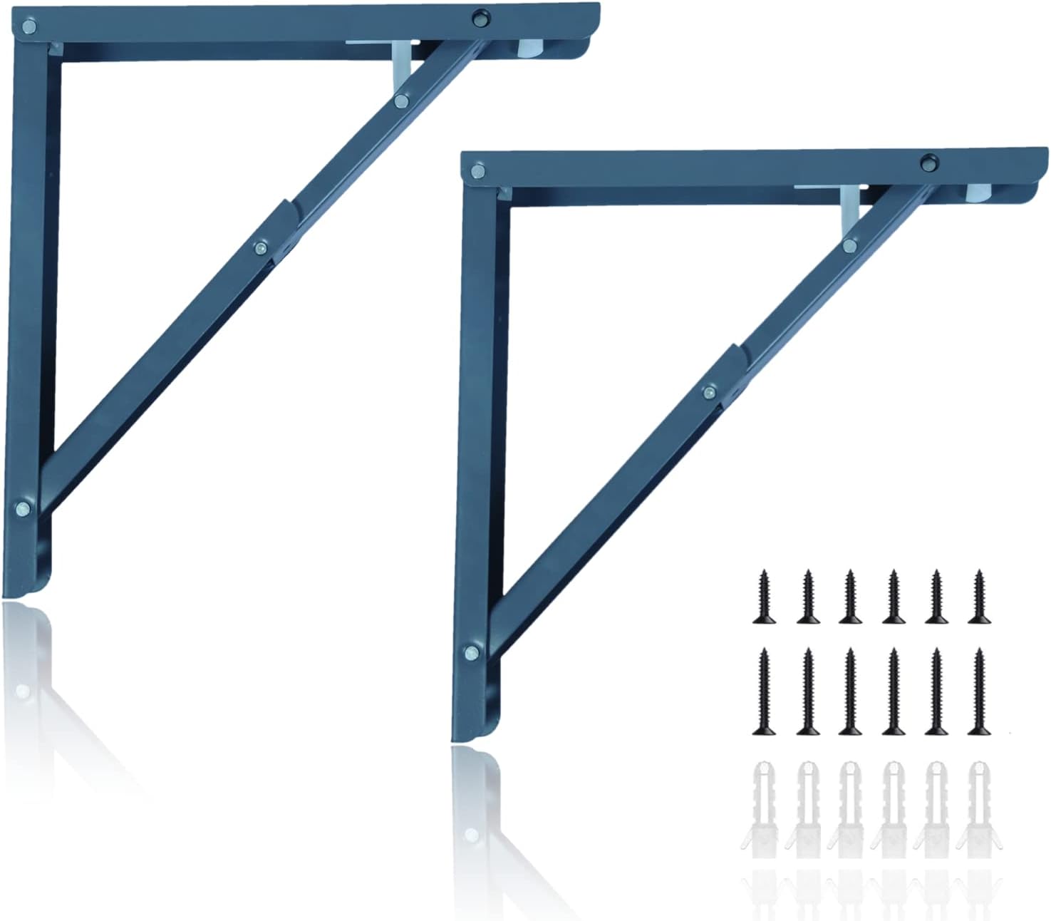 LS_Folding Bracket-2025, LS_Soporte plegable-2025 Shelf Brackets 16 Inch Gray, Gris