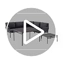 Image of DEVOKO Outdoor Rope 5 Seater L-Shape Sofa with Soft Washable Cushion & Glass Top Center Or Side Table for Garden, Pool, Patio, Backyard, Terrace (Grey)
