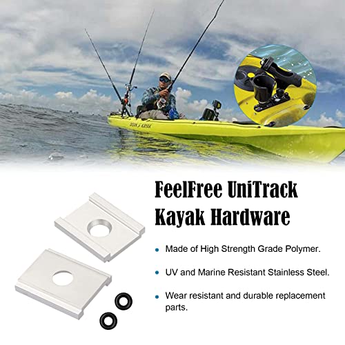 FeelFree UniTrack Aluminum Kayak Adapter - Feel Free Kayak Track Adapter Plate with O-Ring Only Included Compatible with FeelFree, Johnny Boats, Seastream Kayaks, and 3 Waters Kayaks, 6 Pack