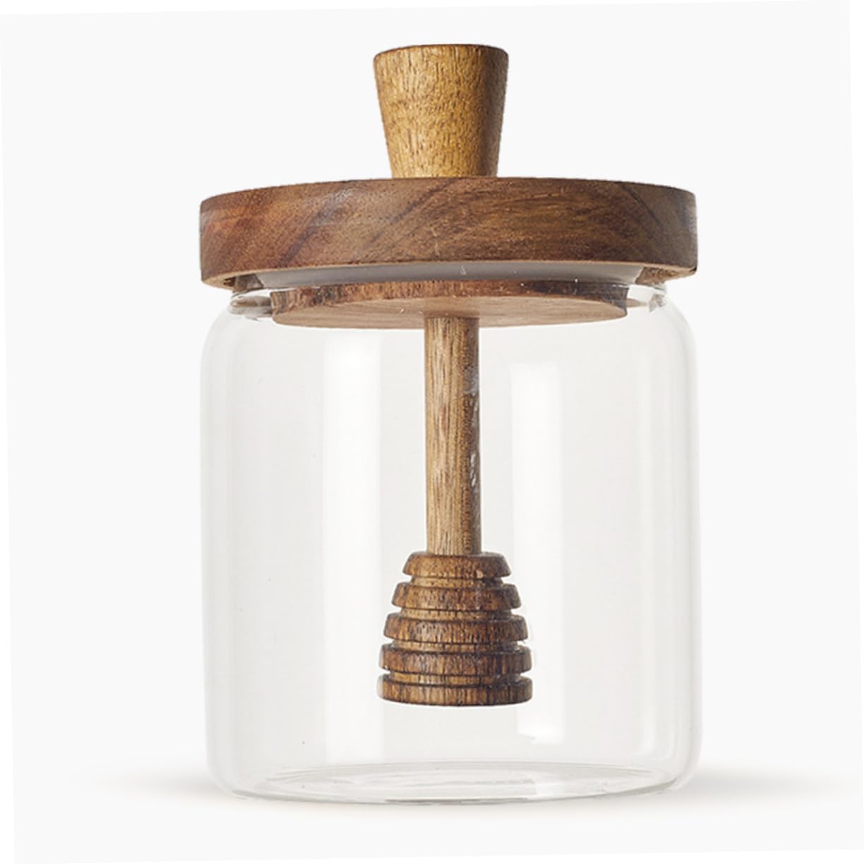 Honigbehälter aus Glas 500ml mit Holzdeckel und Schöpfkelle