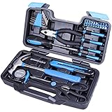 Cartman Blue 39Piece Cutting Plier Tool Set General Household Hand Tool Kit with Plastic Toolbox Storage Case