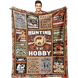 Ryubein Hunting Gifts for Men Blanket 50' X 60', Hunting Gifts, Gift for Hunters, Hunter Gift, Deer Hunter Present for Men Boys Dad, Unique Present for Hunters Birthday Christmas Father's Day