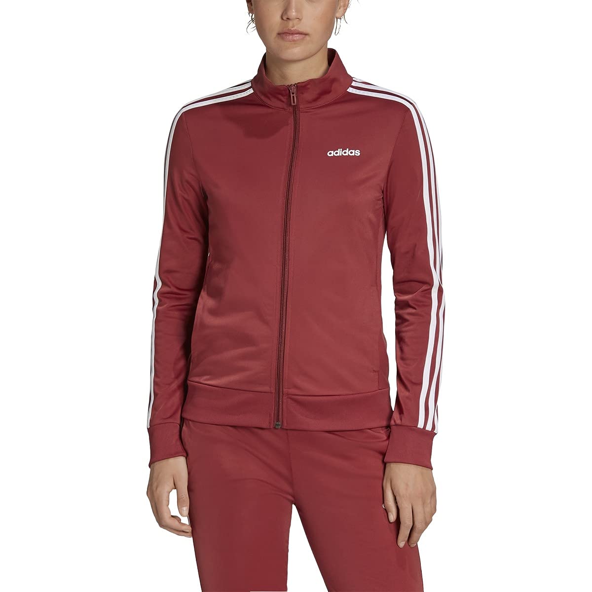 adidas Women's Essentials Warm-Up Slim 3-Stripes Track Jacket